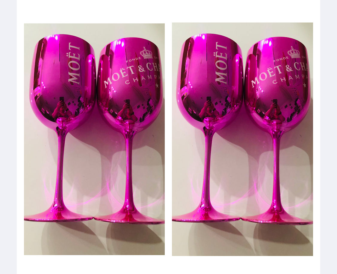 Set of 4 Shiny Pink Goblets