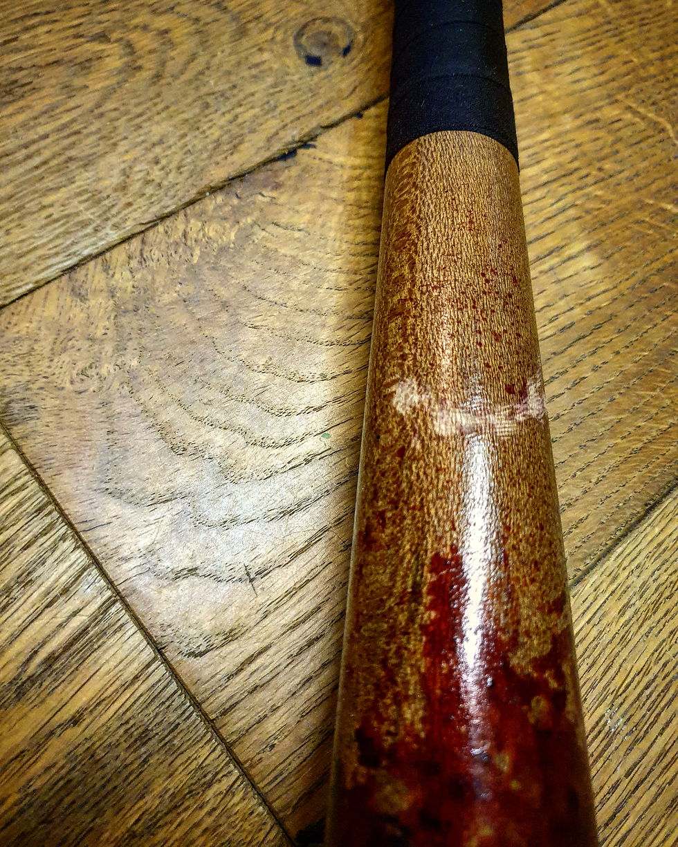 Thumbnail: ⭐LOST LUCILLE  BLOODY EDITION⭐ whisperer bat (Leather barbed wire)  replica prop