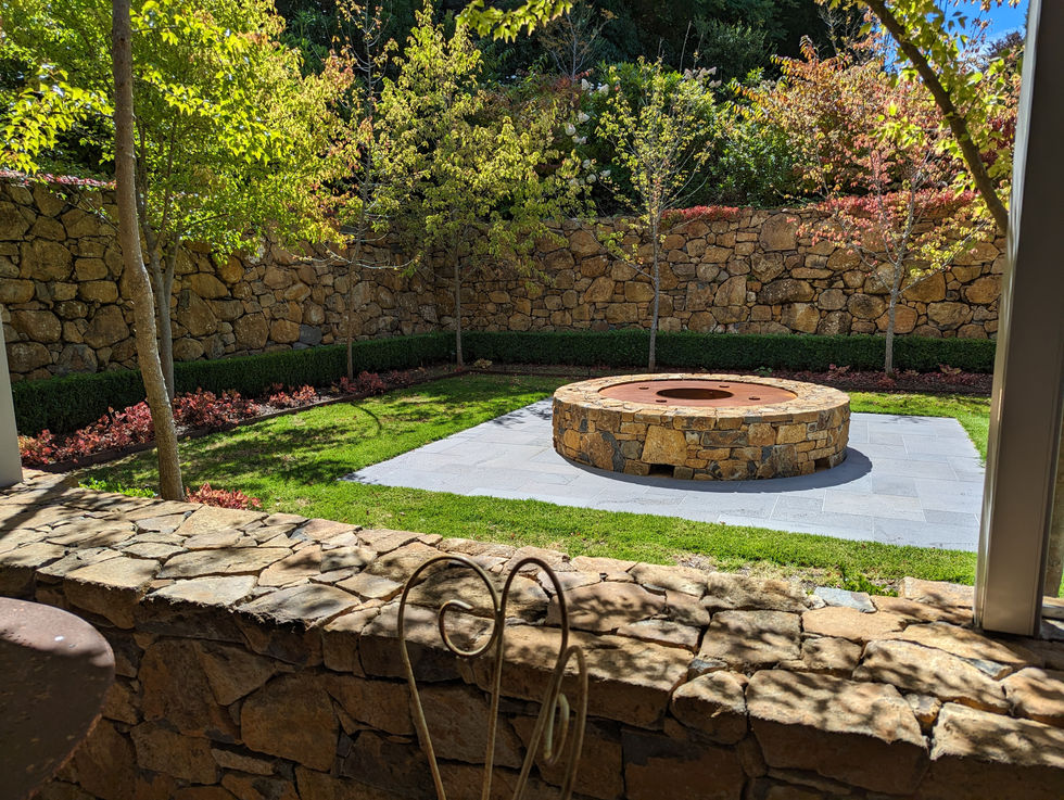 Stone fire centerpiece