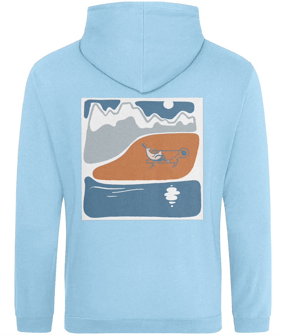 Thumbnail: Rowing deer lightweight hoodie (light colours)