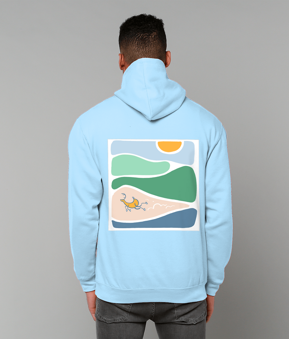 Thumbnail: Running deer lightweight hoodie (light colours)