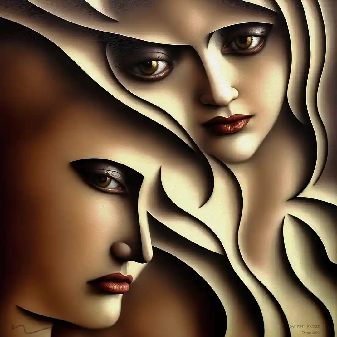 She Sat With Angels Art