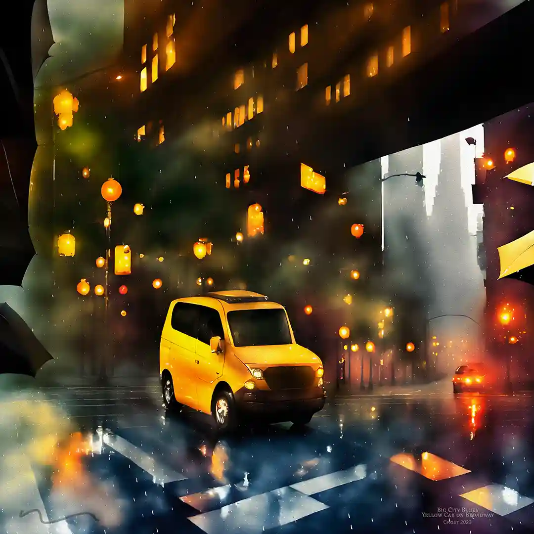 Yellow Cab on Broadway Art
