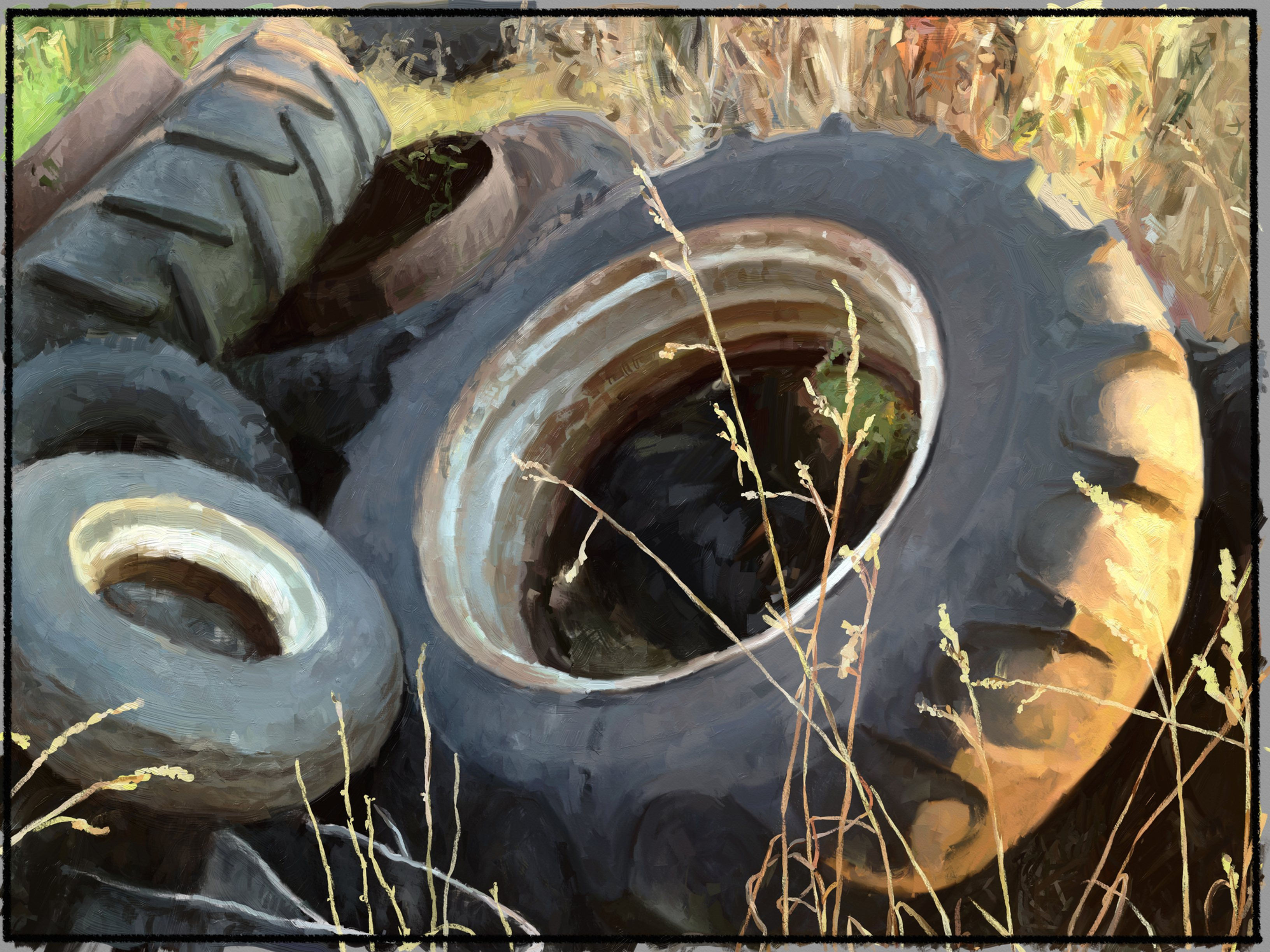 Old farm tires (Print)