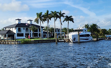 Seawall along waterfront canal protecting home in Coconut Grove FL