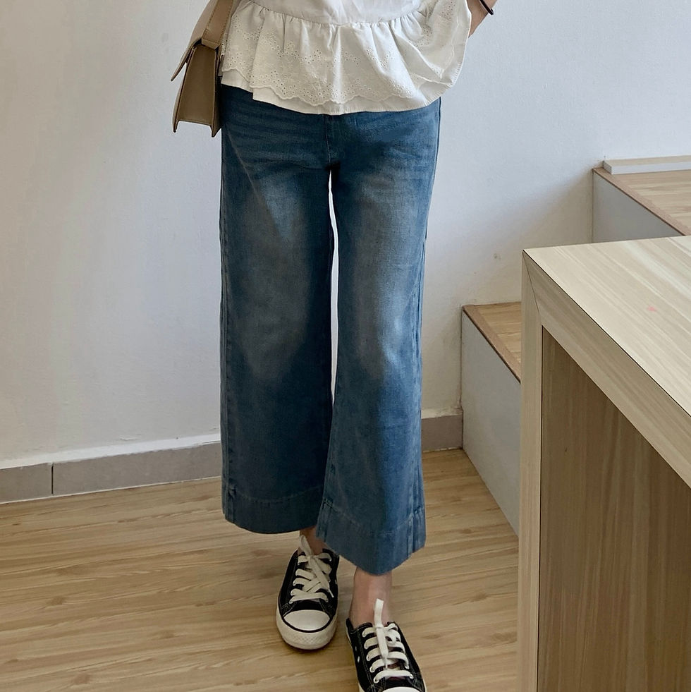 Thumbnail: 9 Straight High Waist Jeans