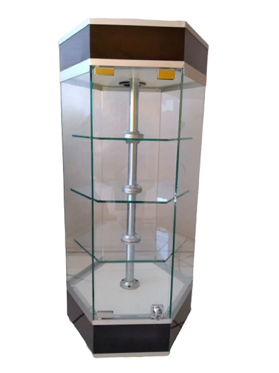 Aparador Vitrina  Mini Hexagonal para Mostrador 80cm Alto