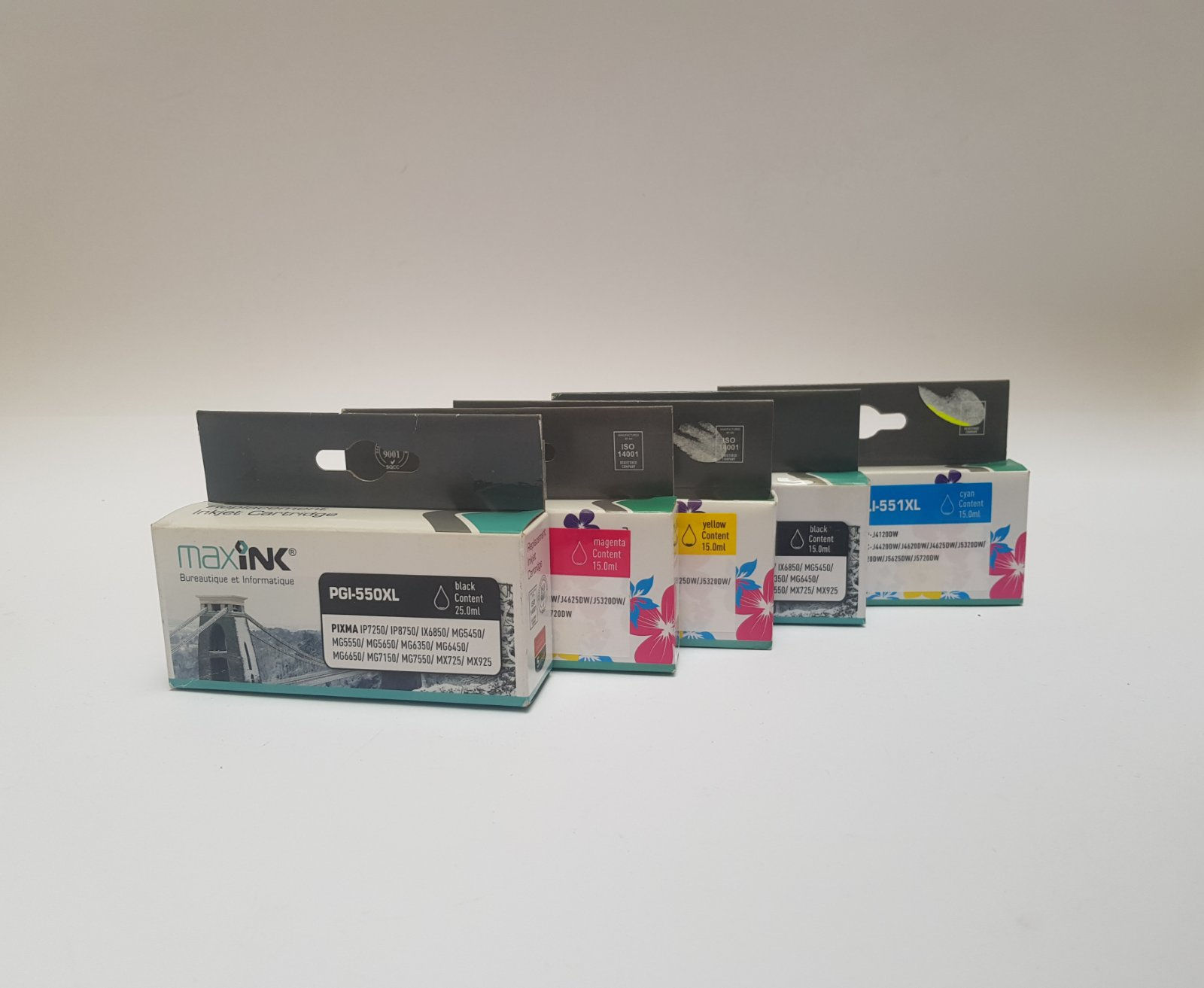 JEUX DE 05 MAXINK CARTOUCHE CANON  MG 5650/551XL