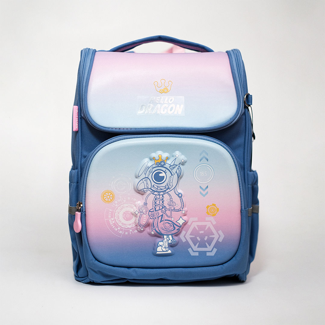 SAC A DOS ERGONOMIQUE HELLO DRAGON BLEU NUIT / BLEU CIEL /VIOLET / MAUVE  REF NP