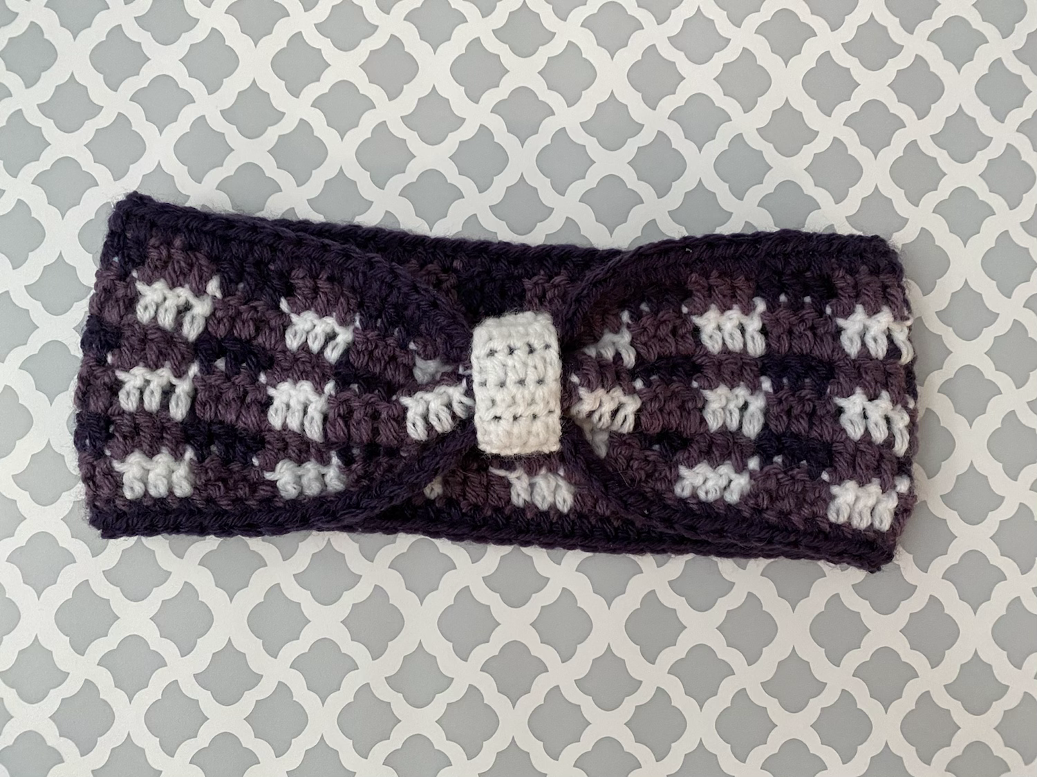 Purple Plaid Ear Warmer 
