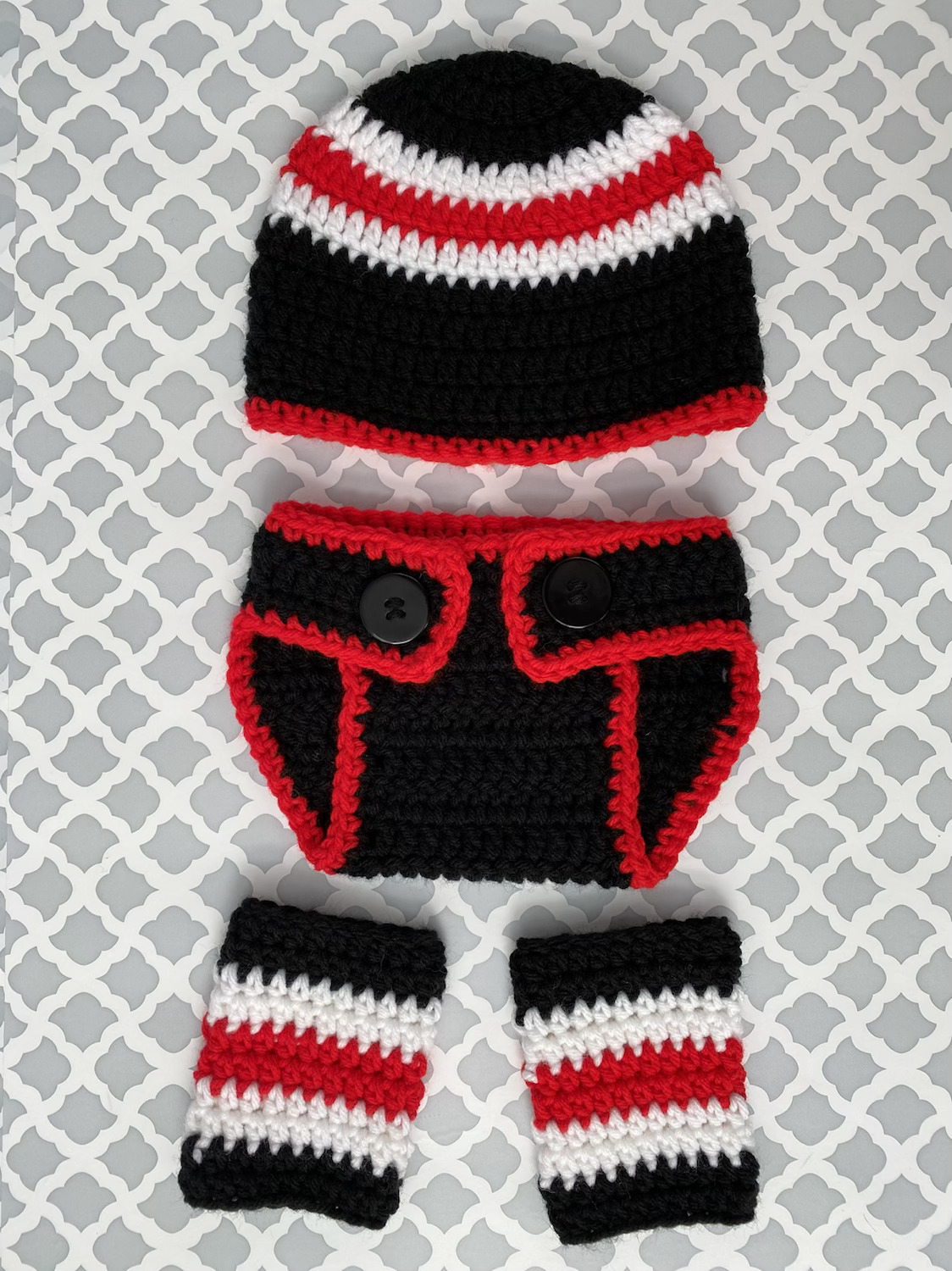 Blackhawks Hockey Crochet Newborn Outfit