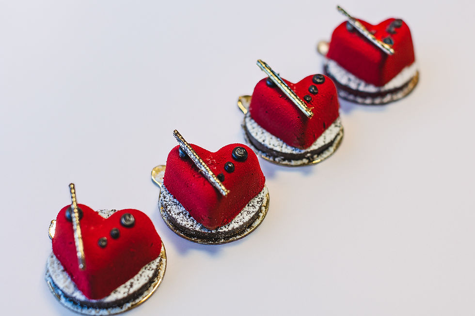 Heart shaped desserts