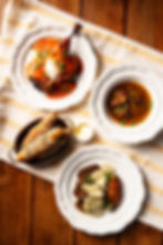 An array of dishes at Titusz