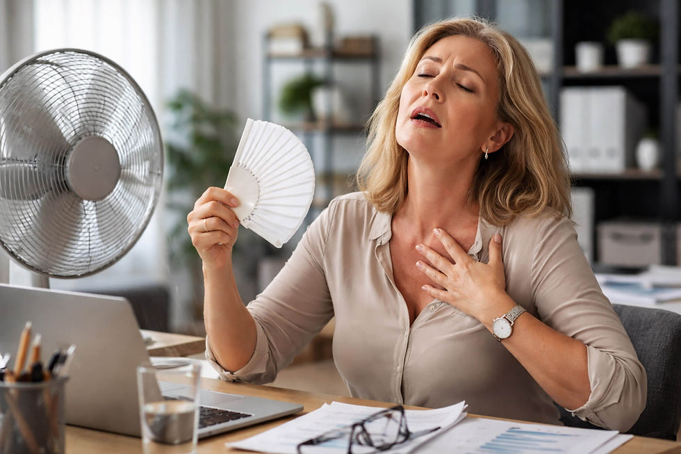 mulher com fogaço na menopausa