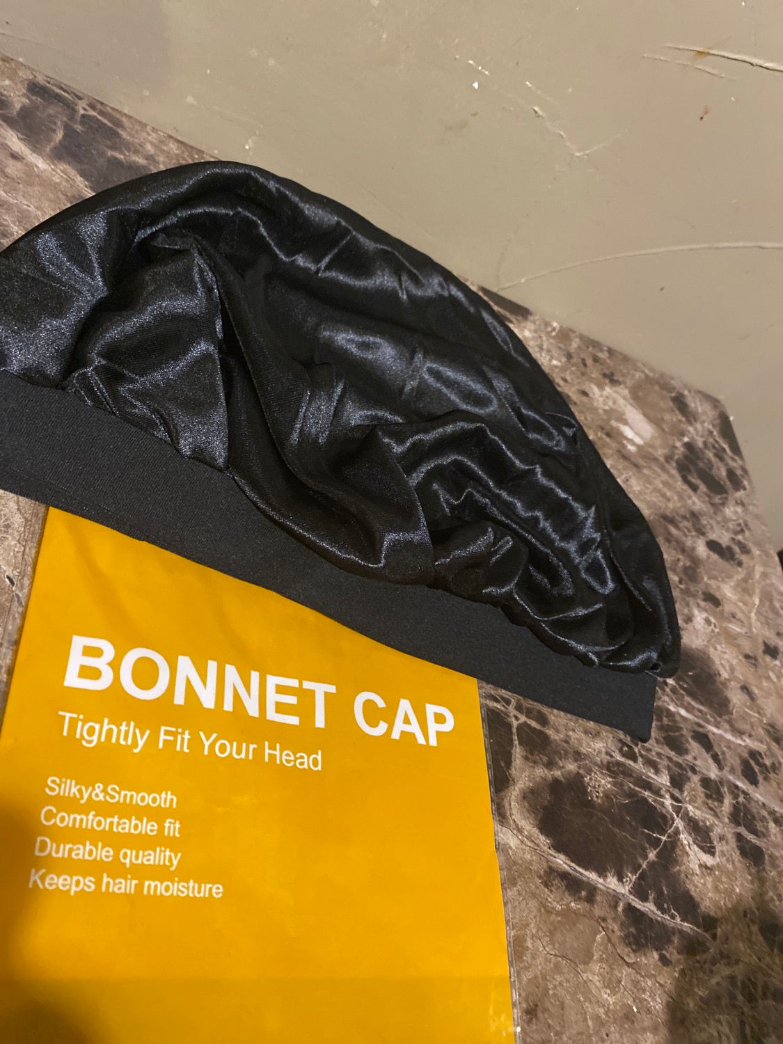 Black Satin Bonnet 