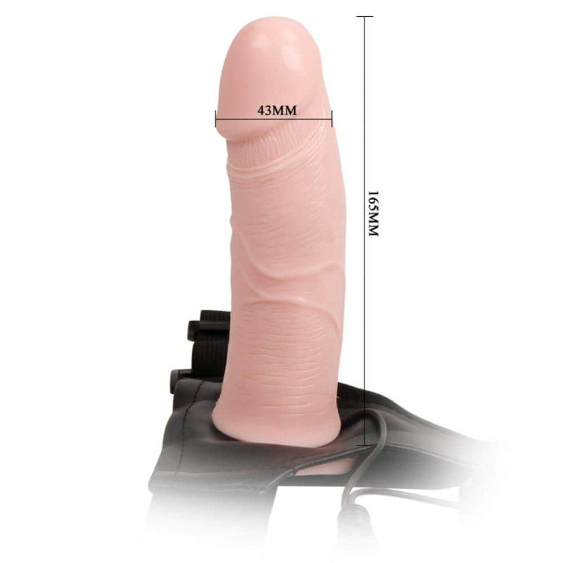 Μικρογραφία: Ανδρικό (Kούφιο) Strap-on Με Δόνηση "Flesh" (17cm/4,5cm)
