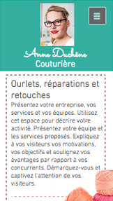 Mode et Beauté website templates – Couturière