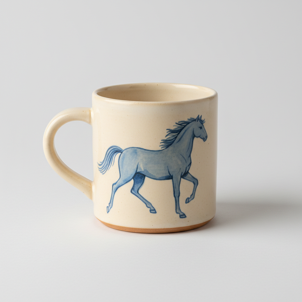Blue Horse Ceramic Mug