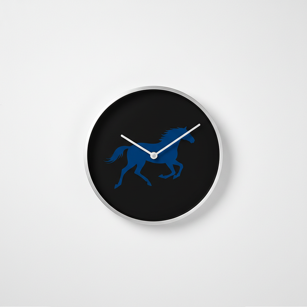 Blue Horse Wall Clock