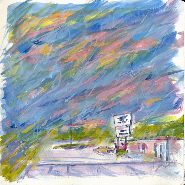 Splashy Sunset over Route 41 Motel