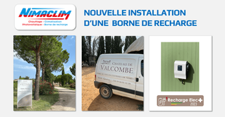 Nouvelle installation d'une borne de recharge par Nimaclim, spécialiste des énergies renouvelables