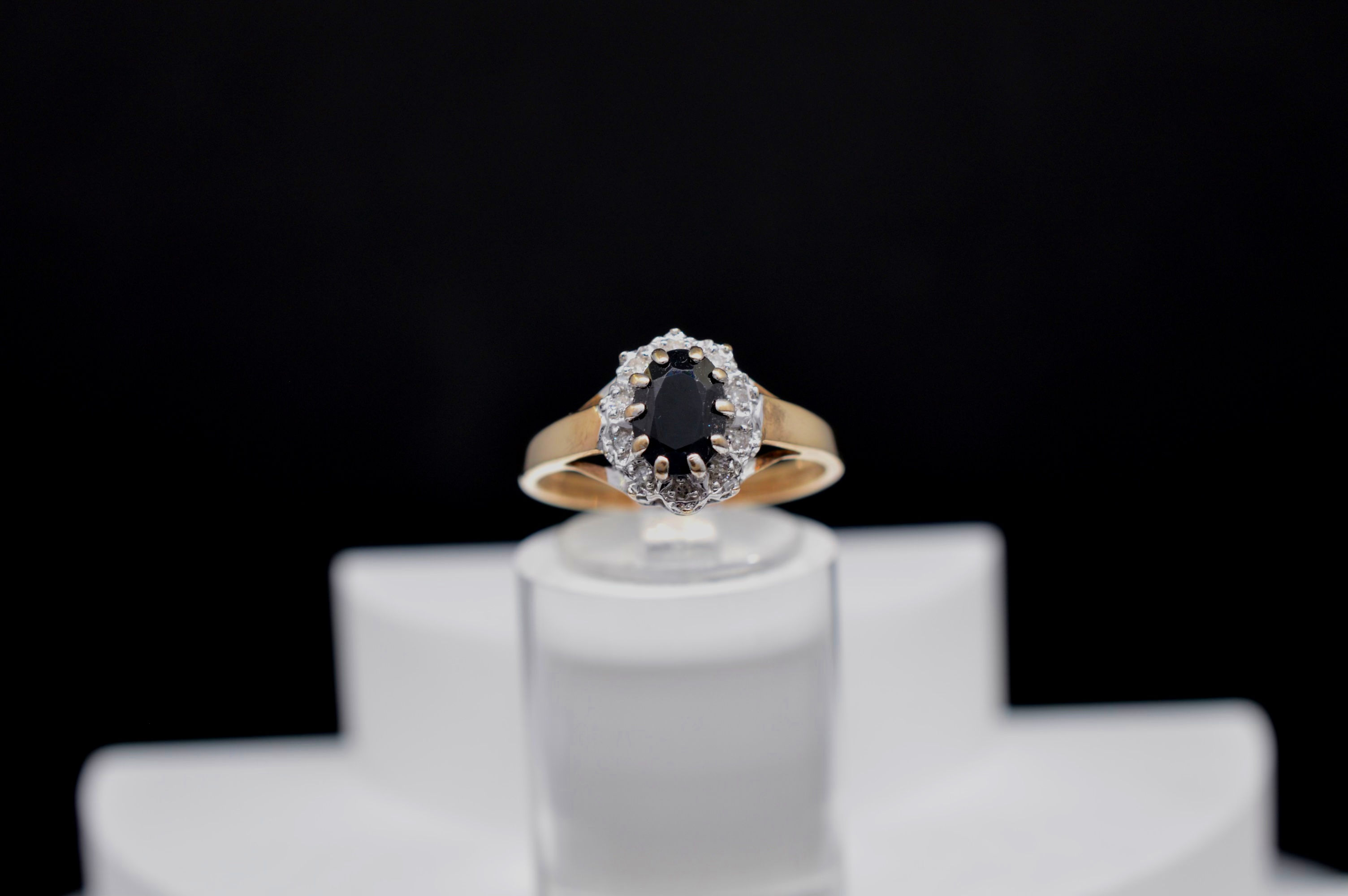 Black Sapphire Diamond Ring 