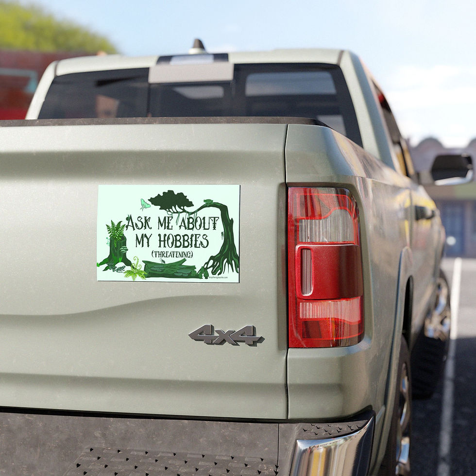Thumbnail: Ask Me About My Hobbies car magnet — Swamp Goblin