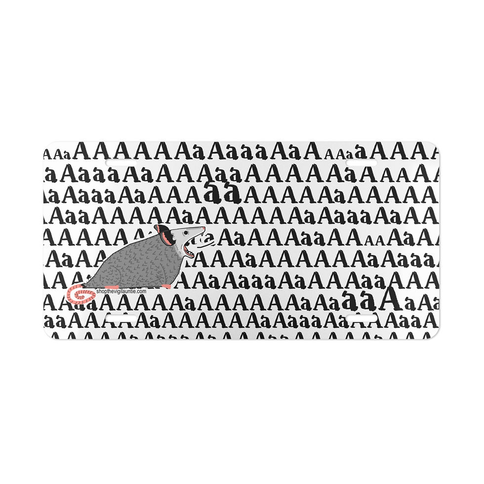 Screaming Possum vanity plate