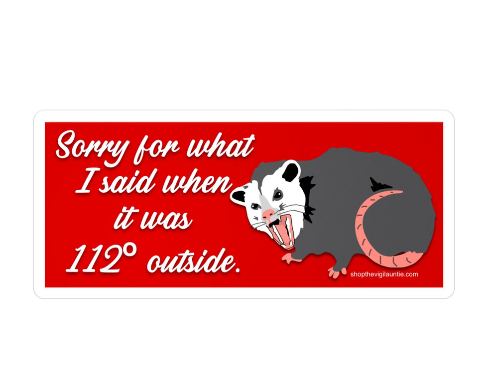 Overheated + Overstimulated Opossum sticker