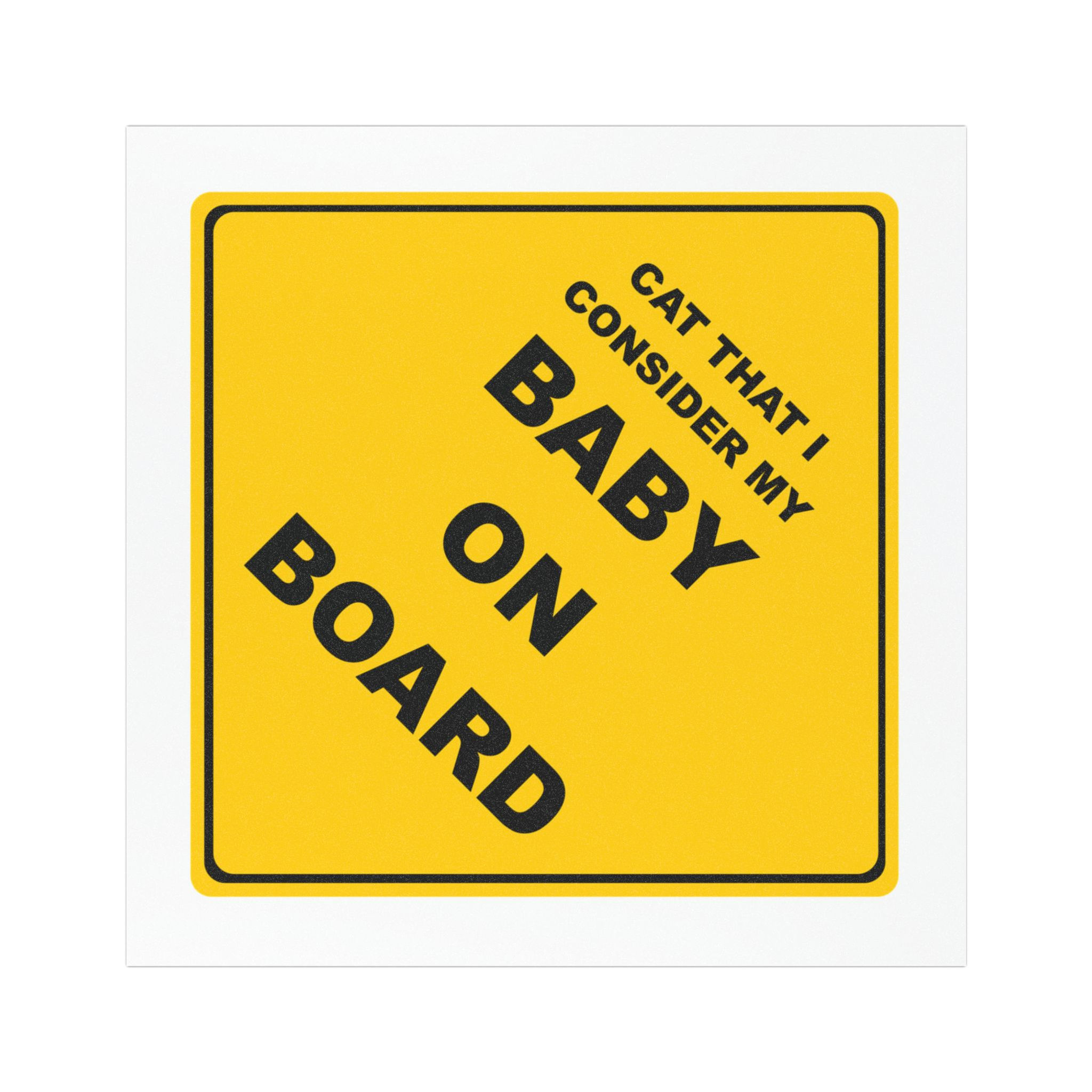 Cat Baby On Board Car Magnet