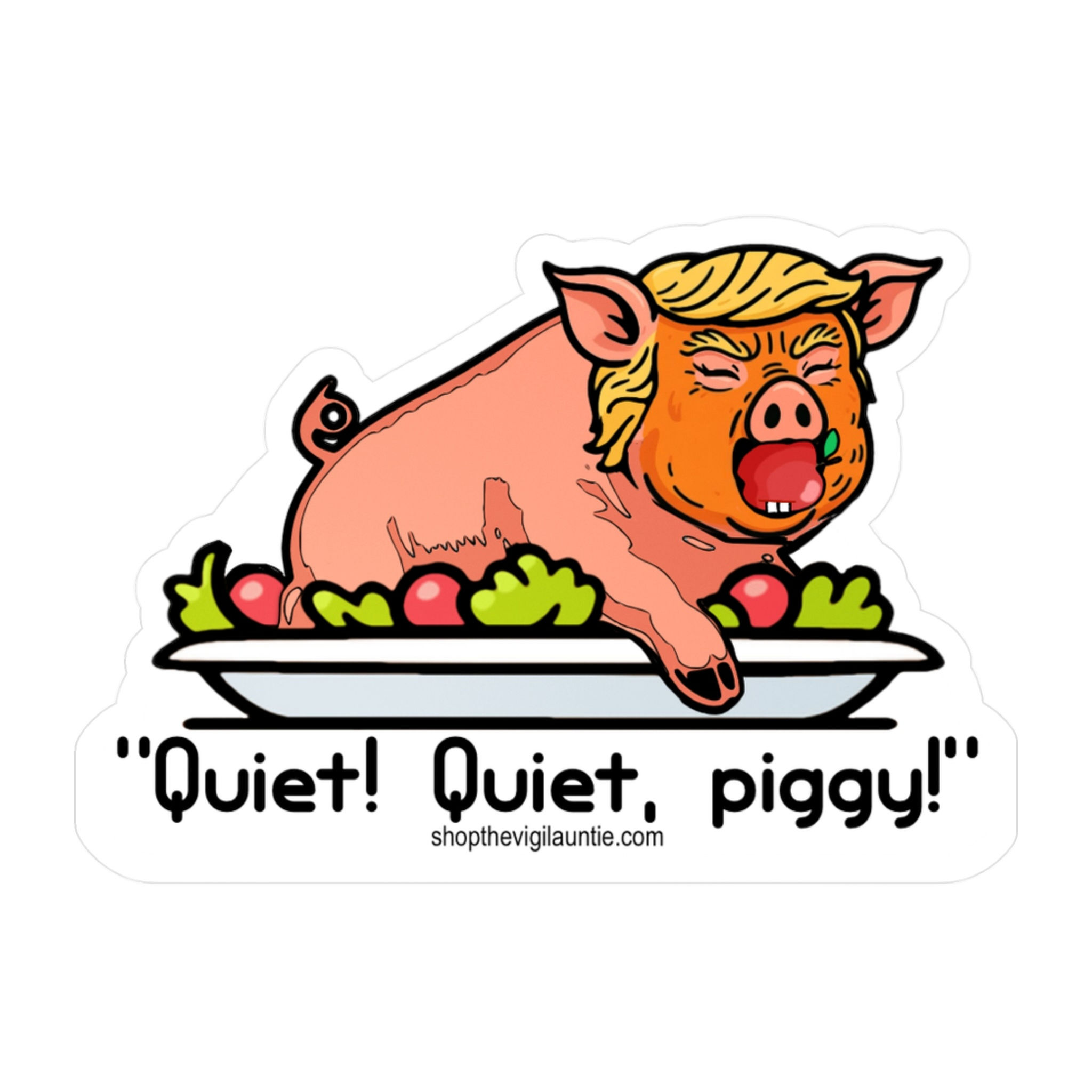 Quiet Piggy sticker
