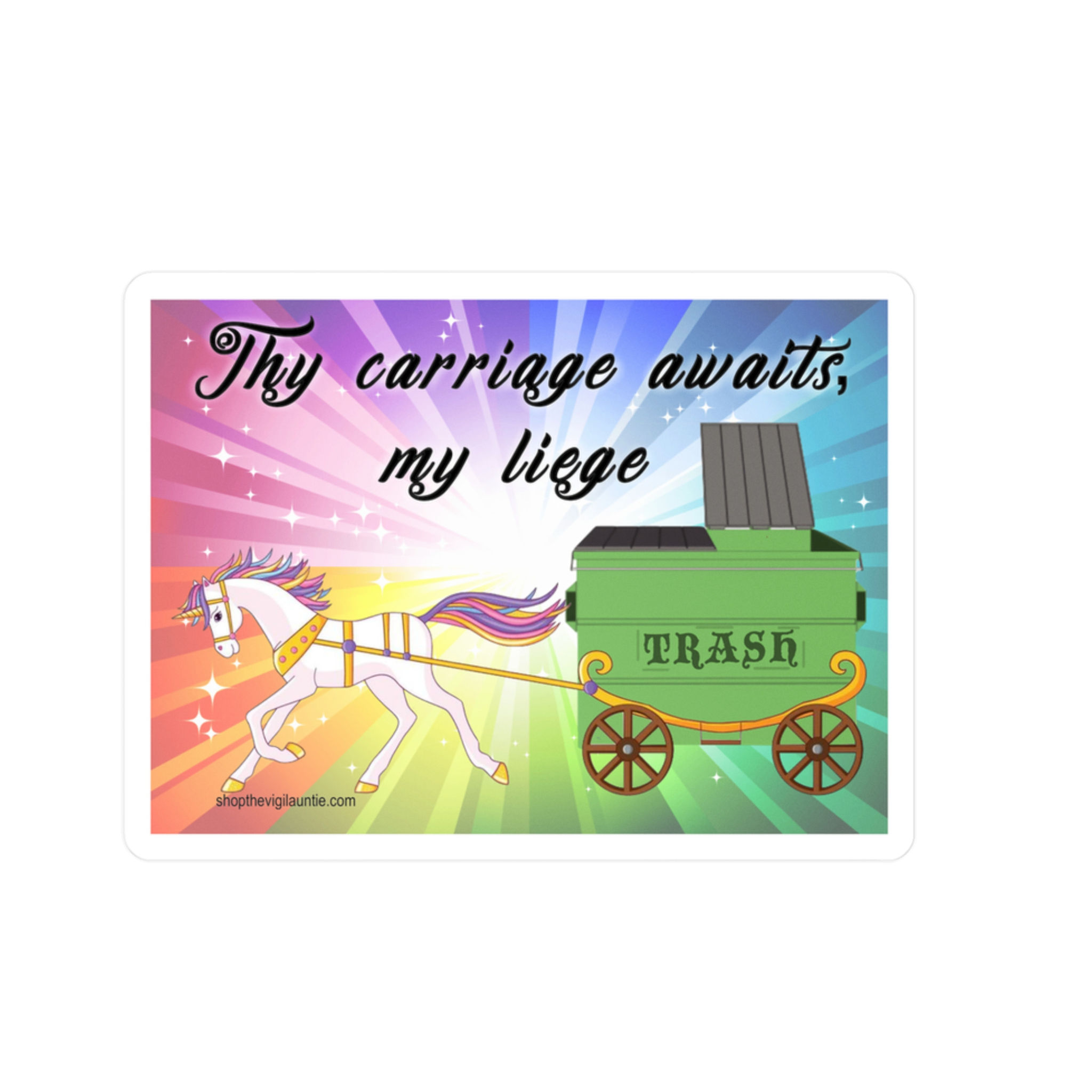 Thy Carriage Awaits sticker