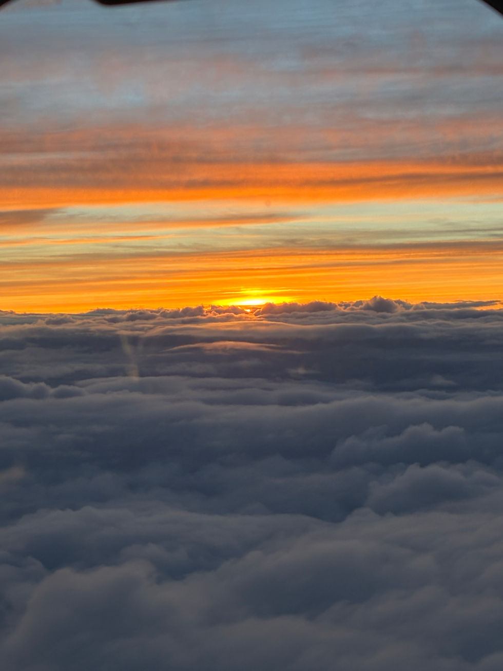 飛行機の中で見た夕日