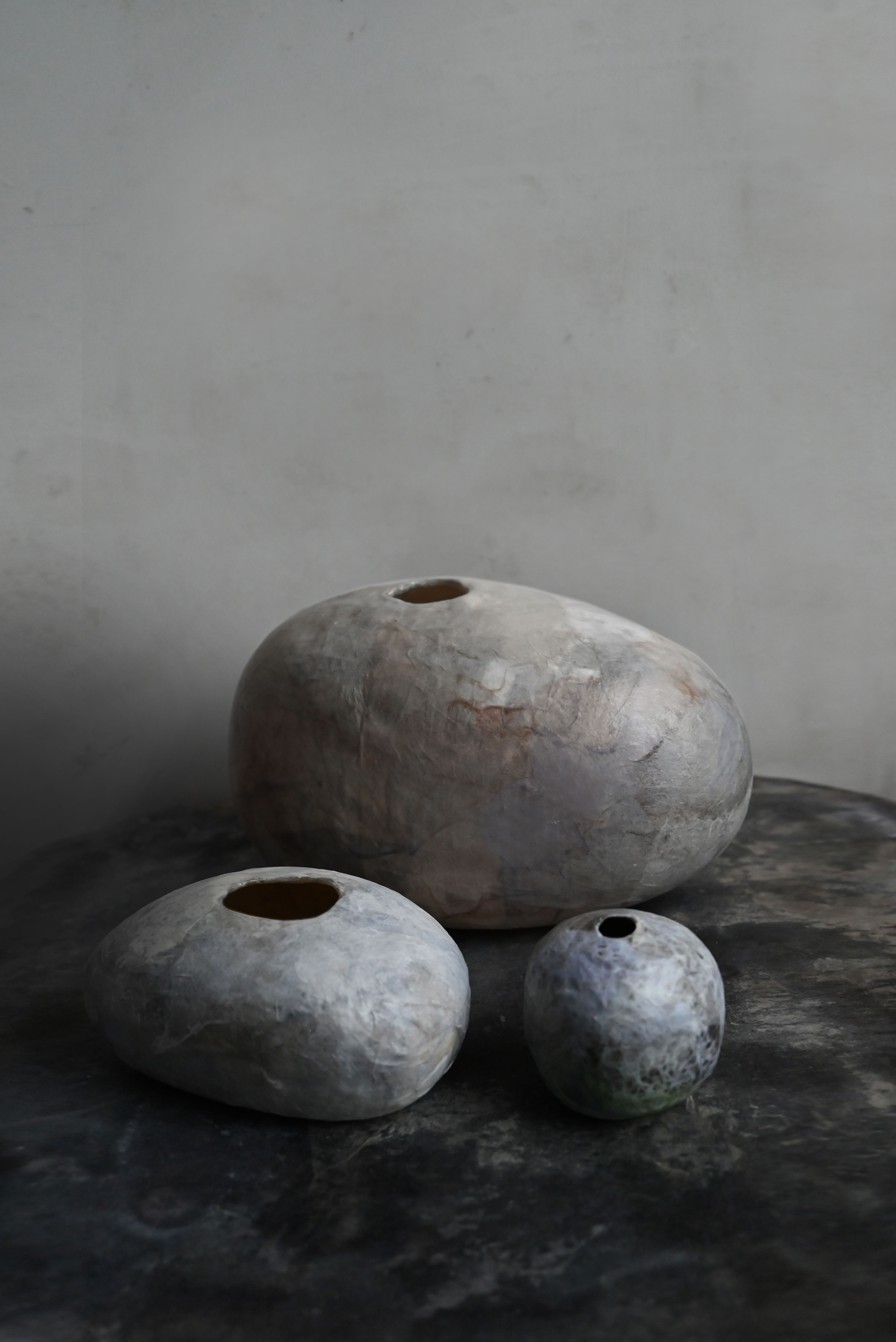 和紙のちぎり絵花器 tata