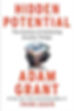 Book cover of "Hidden Potential" by Adam Grant. Features a diamond on rock, white background, and bold orange text.