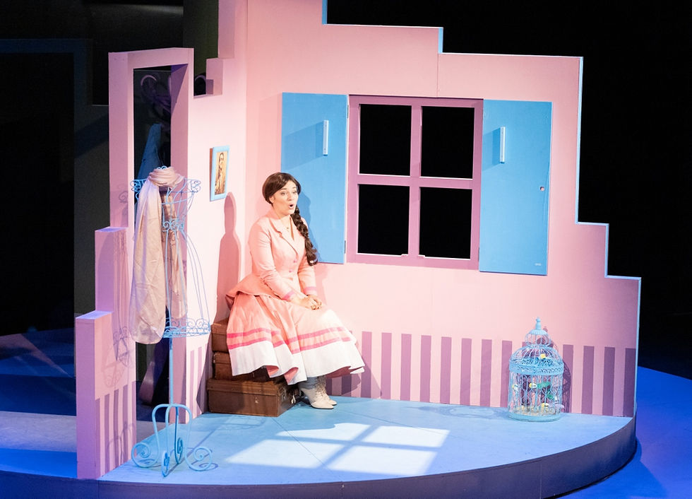 Elsa Roux Chamoux as Rosina in Clonter Opera's production of The Barber of Seville. credit Edward Robinson