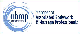This image contains the logo for abmp, the associated bodywork & massage professionals. The logo has abmp expectmore on the left and “Member of Associated Bodywork & Massage Professionals” to the right.