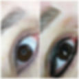Close up of brows and smoky eyeliner to