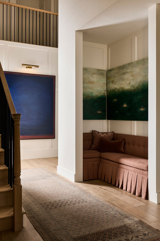 entry, artwork, stairwell