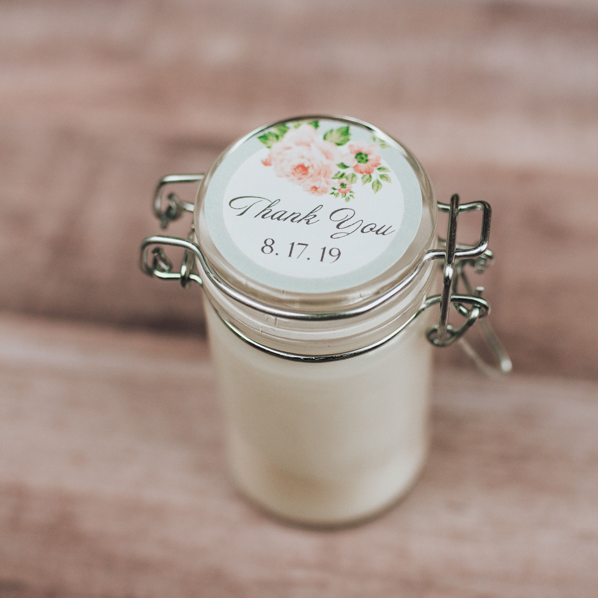 Snap Top Jar Light Blue + Flowers