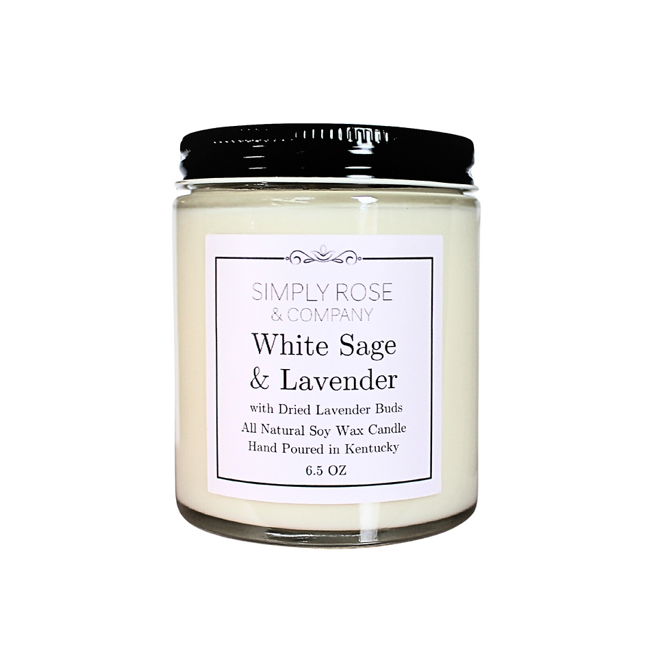 6.5oz White Sage & Lavender Soy Candle | Simply Rose & Co.