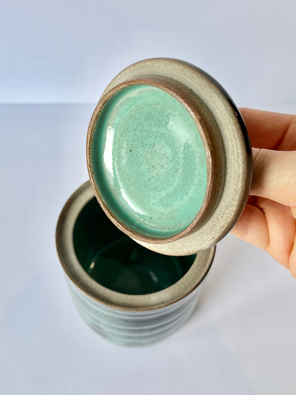 Thumbnail: Black Turquoise Lidded Jar by Rowan