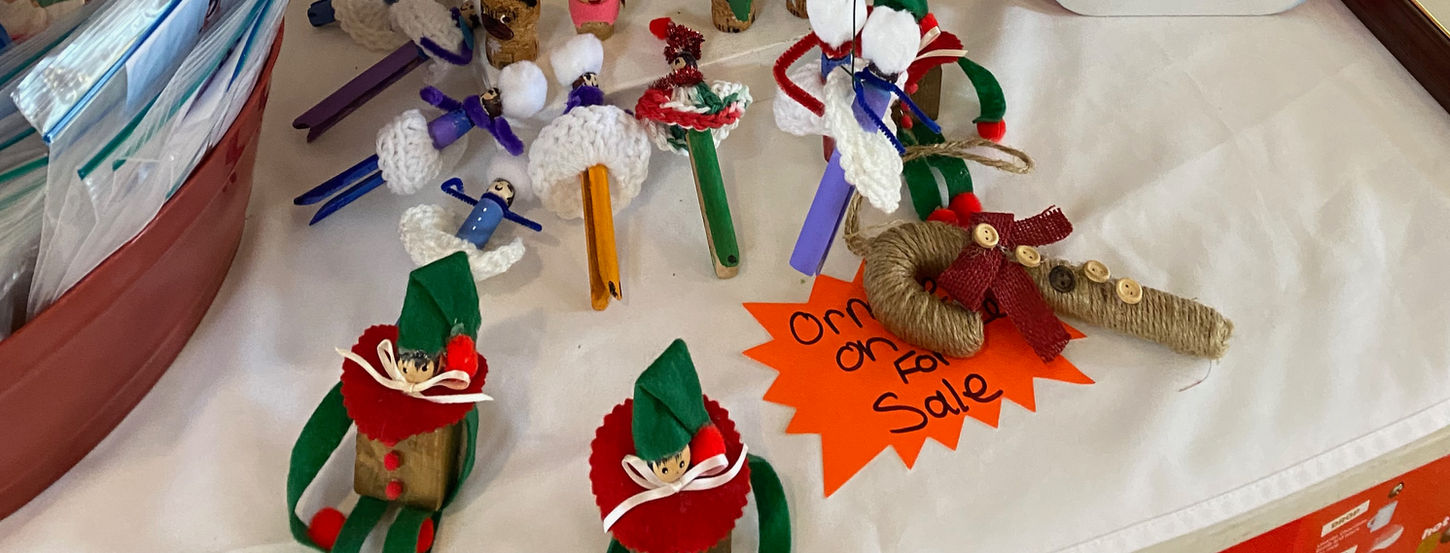 Hand made tree ornaments.