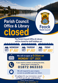 Office & Library closed for staff holidays