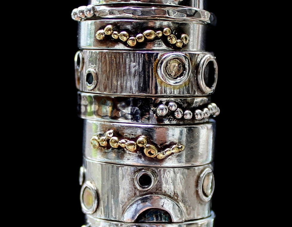 Thumbnail: Granules Ring- oxidised & hammered
