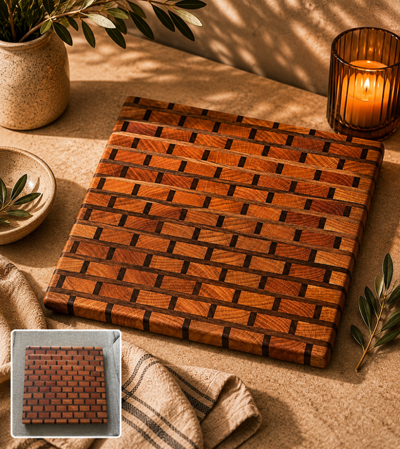 Old Growth Barn Beam Cutting Board with Walnut Inlay