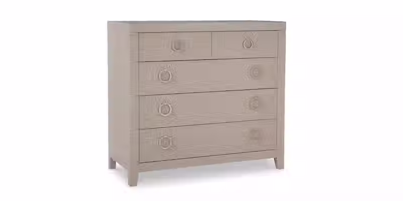 Grey Raffia Wrapped Chest