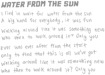 Water From The Sun Lyrics