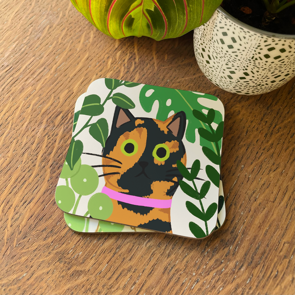 Thumbnail: Tortie Cat Coaster