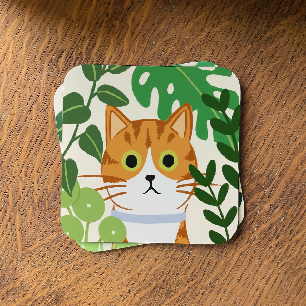 Thumbnail: Ginger & White Tabby Cat Coaster
